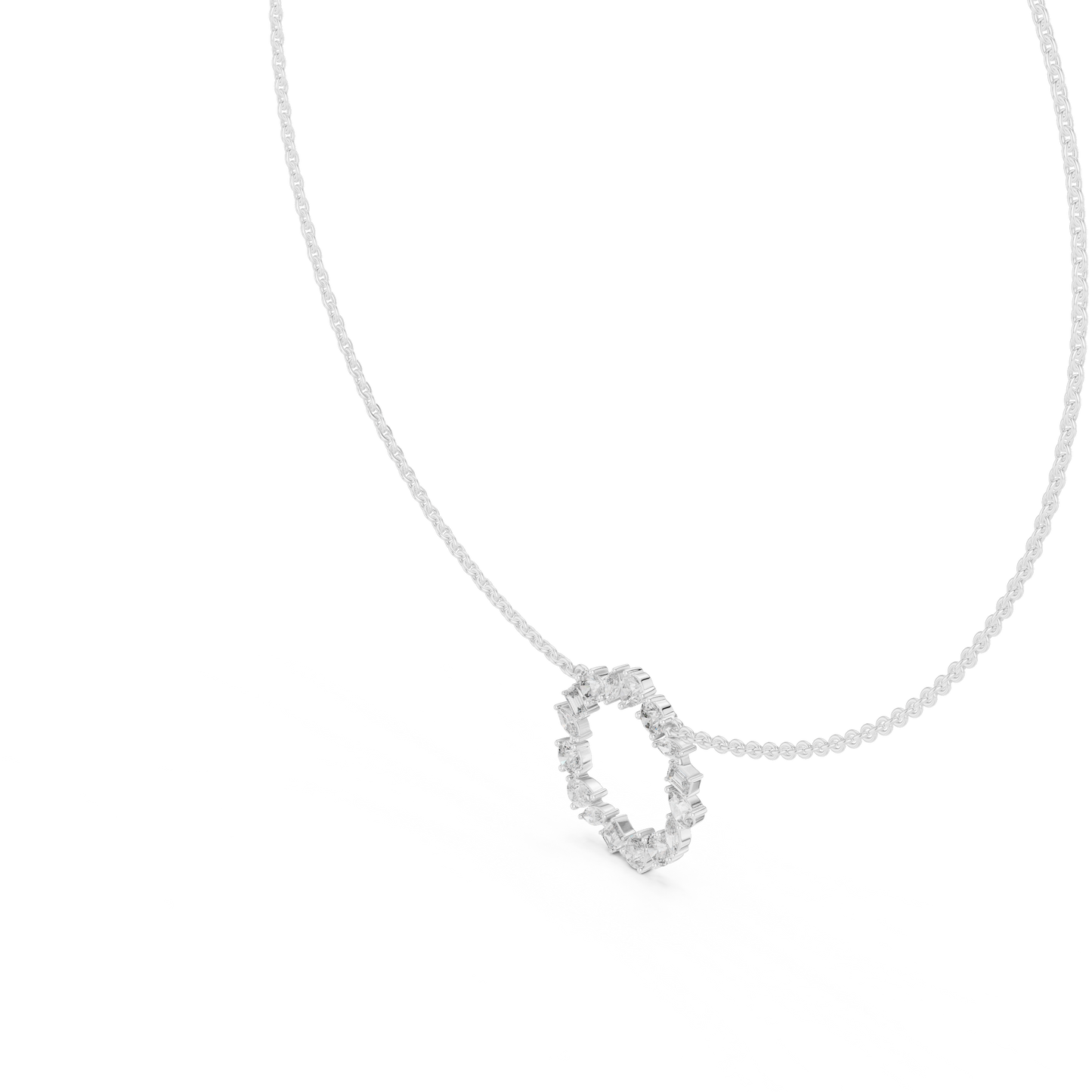 Multi Shape Lab Grown Diamond Cluster Circle Pendant