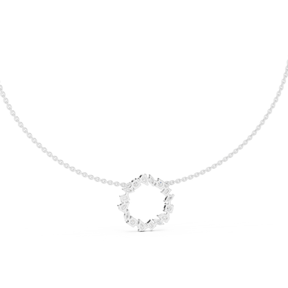 Multi Shape Lab Grown Diamond Cluster Circle Pendant