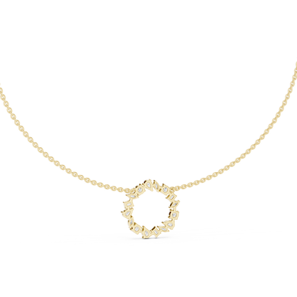 Multi Shape Lab Grown Diamond Cluster Circle Pendant