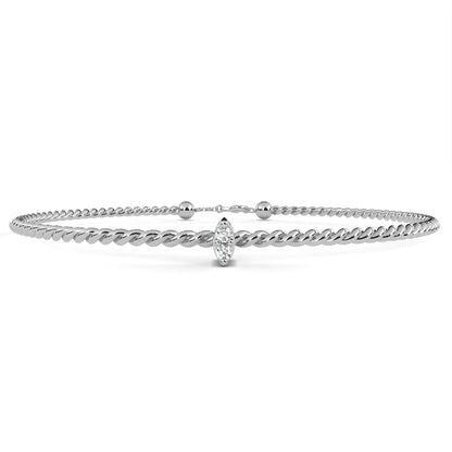 Solitaire Marquise Bangle