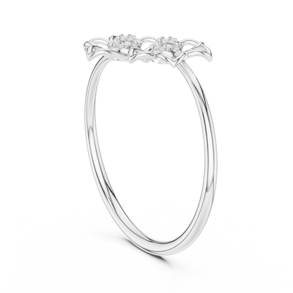 14k Rose Gold Two Blossom Cluster Lab Grown Diamond Ring