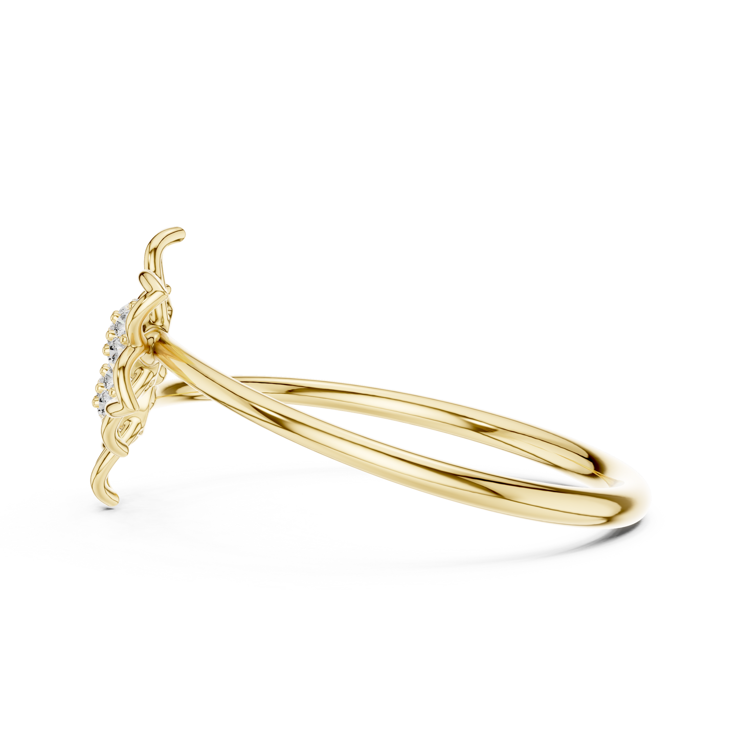 14k Rose Gold Two Blossom Cluster Lab Grown Diamond Ring