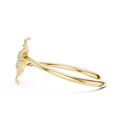 14k Rose Gold Two Blossom Cluster Lab Grown Diamond Ring