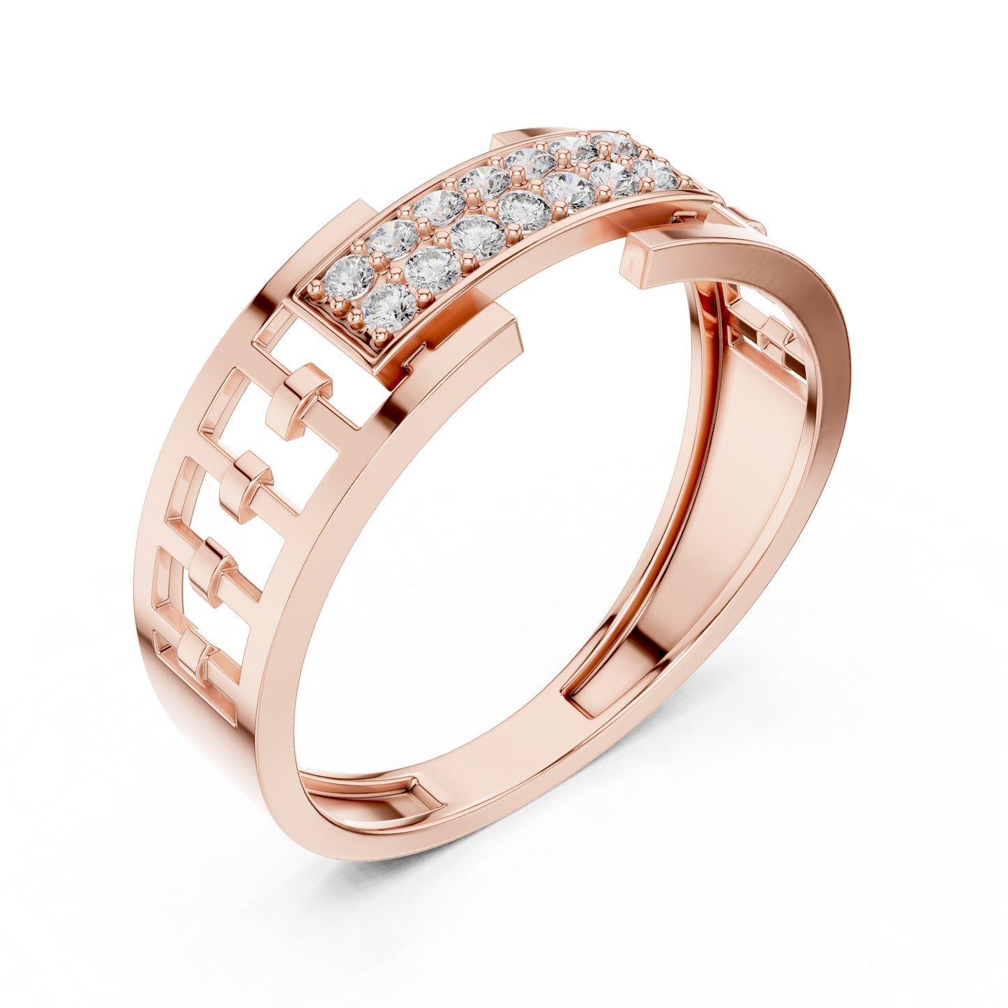 Lab Grown Diamond Geometric Ring in 14k Yellow Gold