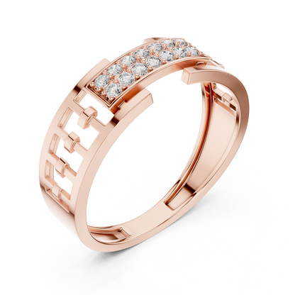Lab Grown Diamond Geometric Ring in 14k Yellow Gold