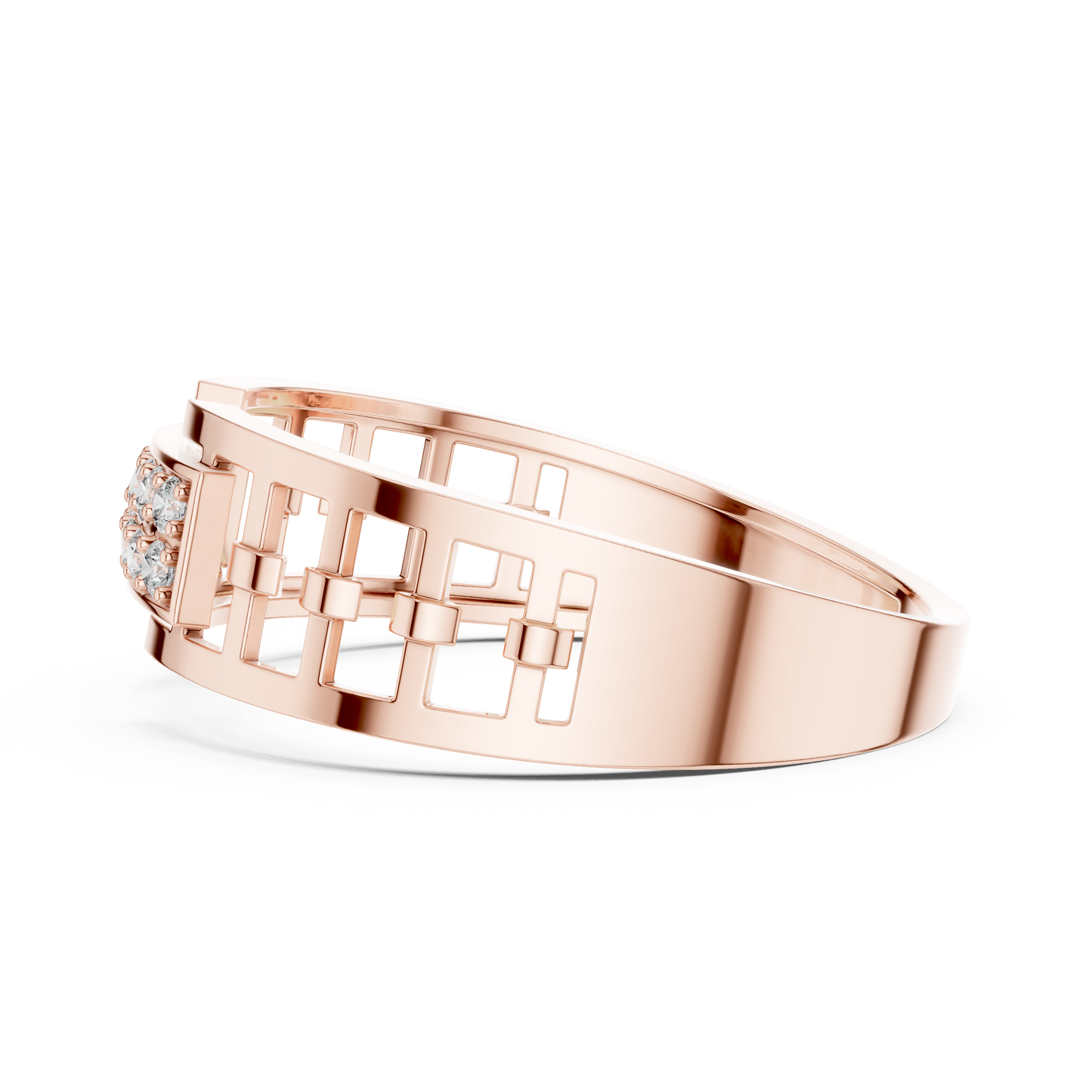 Lab Grown Diamond Geometric Ring in 14k Yellow Gold
