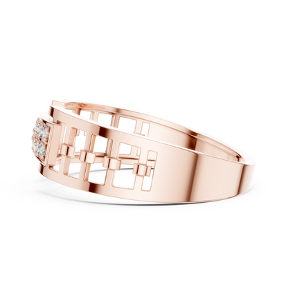 Lab Grown Diamond Geometric Ring in 14k Yellow Gold