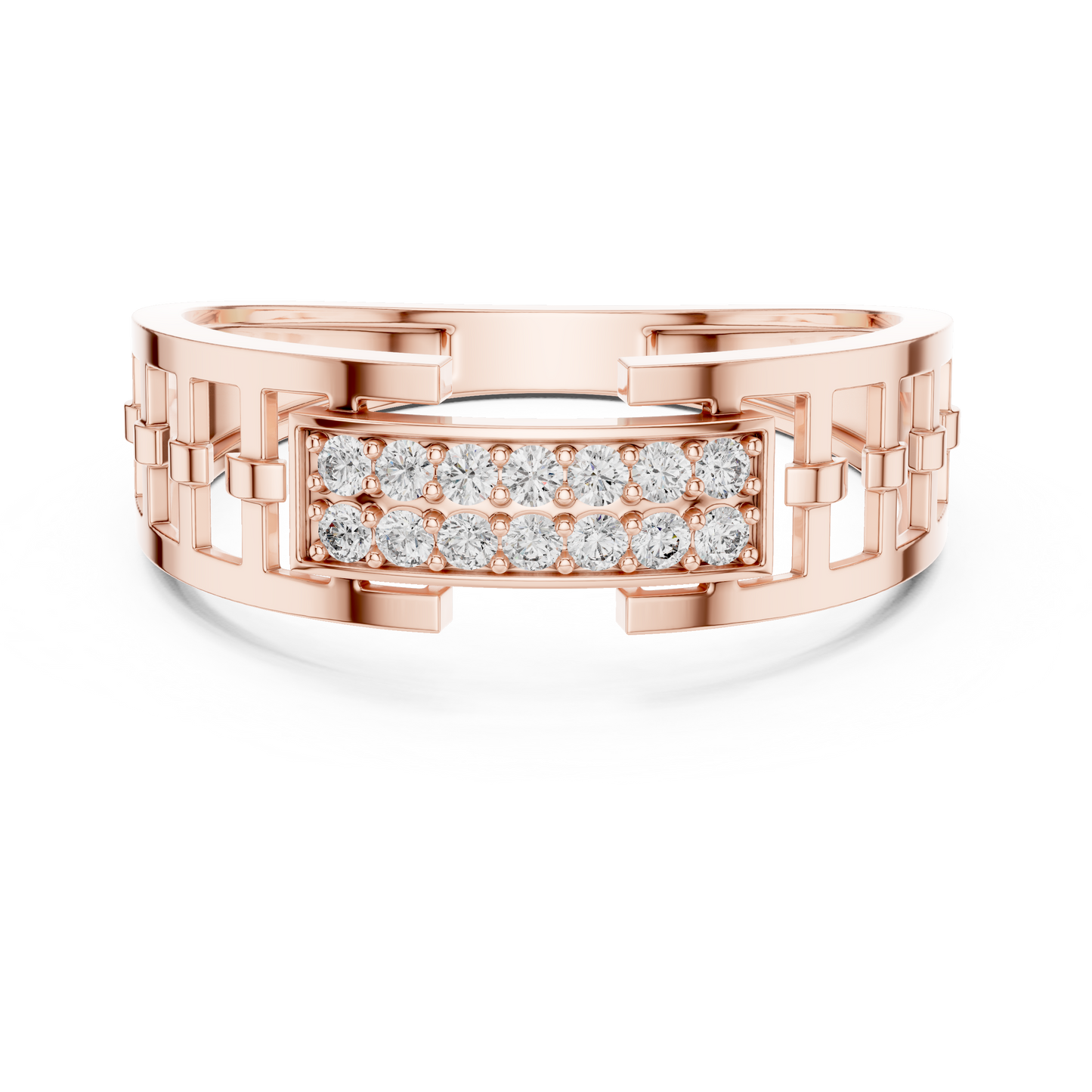 Lab Grown Diamond Geometric Ring in 14k Yellow Gold