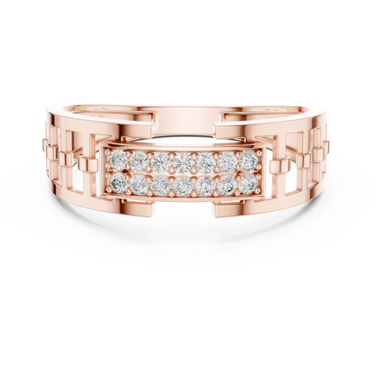 Lab Grown Diamond Geometric Ring in 14k Yellow Gold