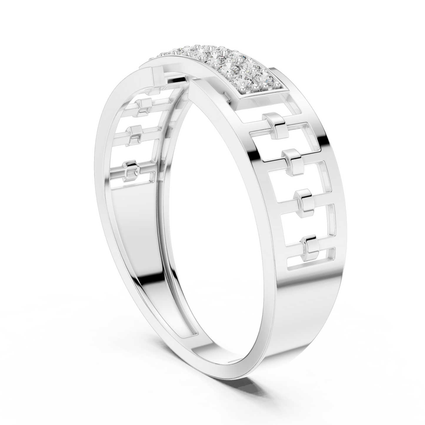 Lab Grown Diamond Geometric Ring in 14k Yellow Gold