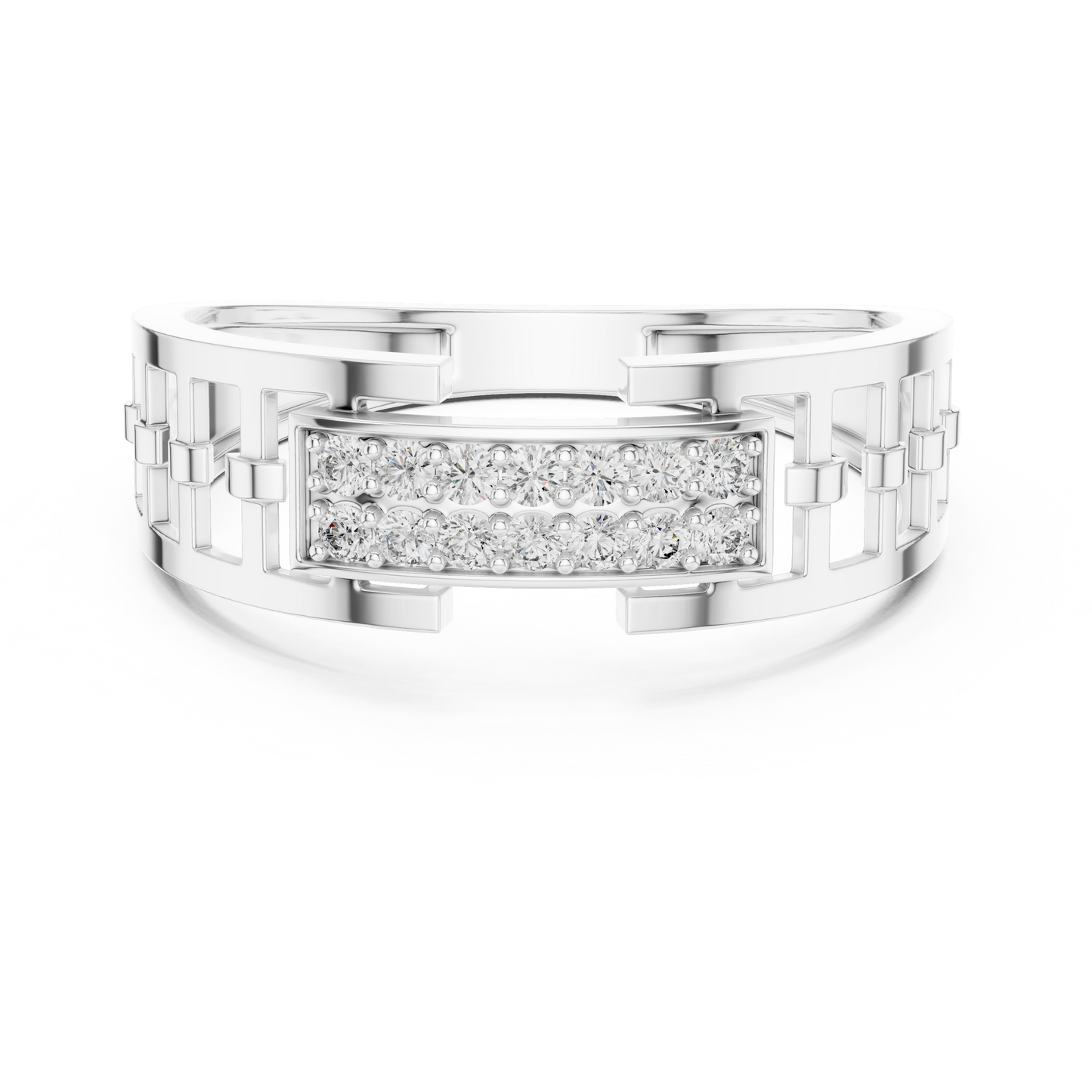 Lab Grown Diamond Geometric Ring in 14k Yellow Gold