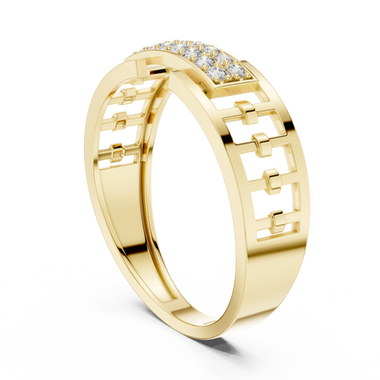 Lab Grown Diamond Geometric Ring in 14k Yellow Gold