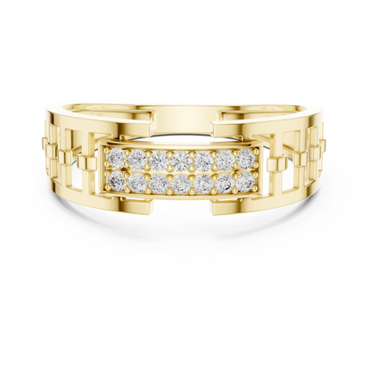 Lab Grown Diamond Geometric Ring in 14k Yellow Gold