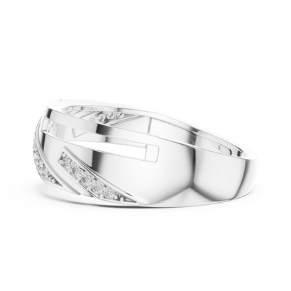 Round Cut Lab Grown Diamond Crossover Ring in 14k White Gold