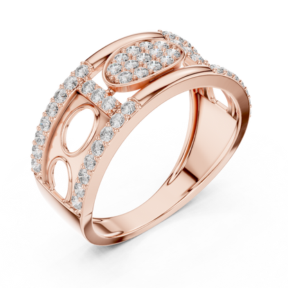 Lab Created Diamond Geometric Oval Cluster Ring