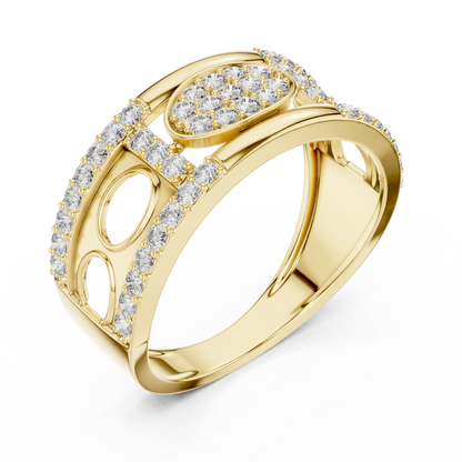 Lab Created Diamond Geometric Oval Cluster Ring
