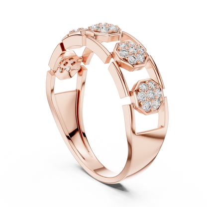 Lab Grown Diamond Octagon Cluster Ring in 14k White Gold