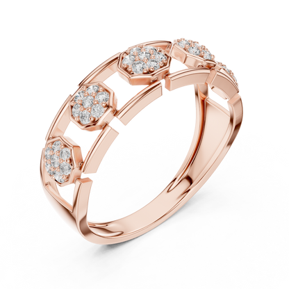 Lab Grown Diamond Octagon Cluster Ring in 14k White Gold