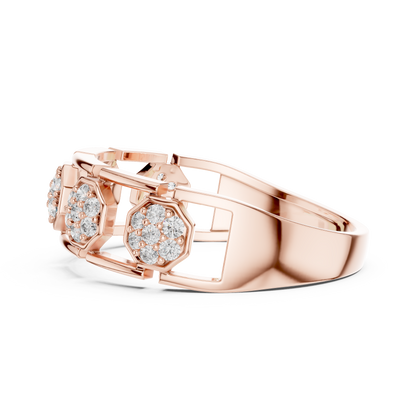 Lab Grown Diamond Octagon Cluster Ring in 14k White Gold