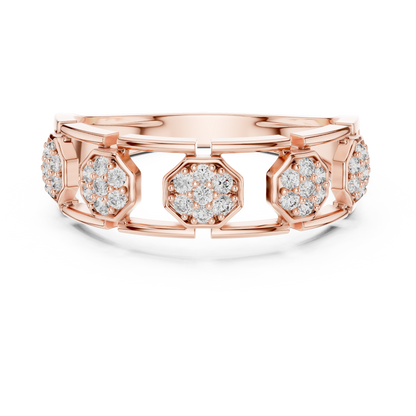 Lab Grown Diamond Octagon Cluster Ring in 14k White Gold