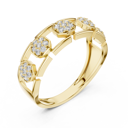 Lab Grown Diamond Octagon Cluster Ring in 14k White Gold