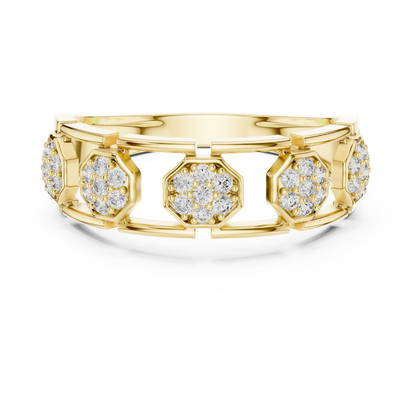 Lab Grown Diamond Octagon Cluster Ring in 14k White Gold
