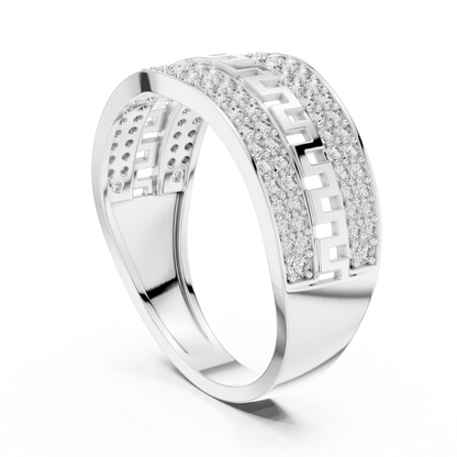 Lab Grown Diamond Greek Key Band in 14k Yellow Gold