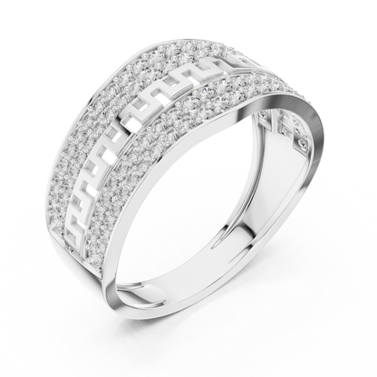 Lab Grown Diamond Greek Key Band in 14k Yellow Gold