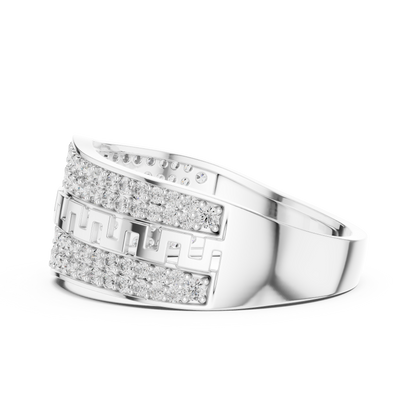 Lab Grown Diamond Greek Key Band in 14k Yellow Gold