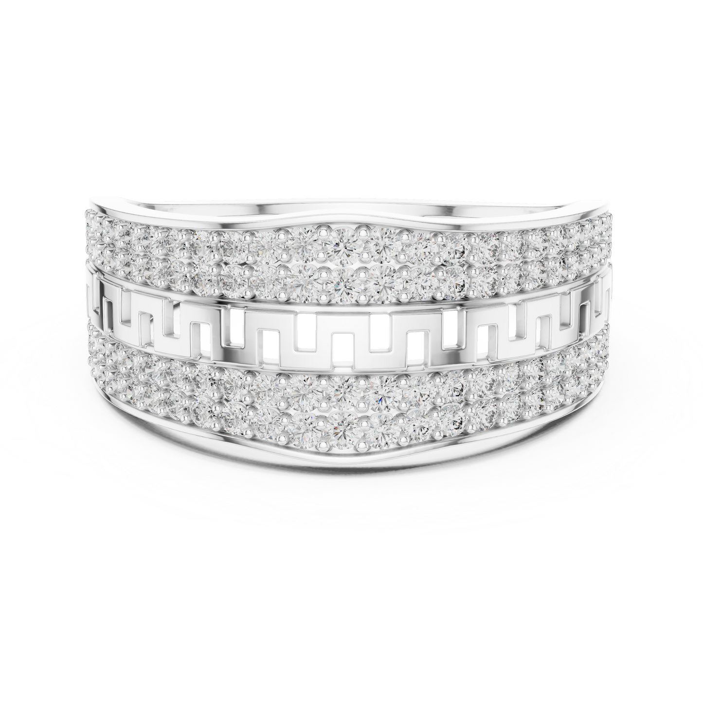 Lab Grown Diamond Greek Key Band in 14k Yellow Gold