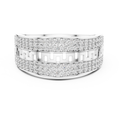 Lab Grown Diamond Greek Key Band in 14k Yellow Gold