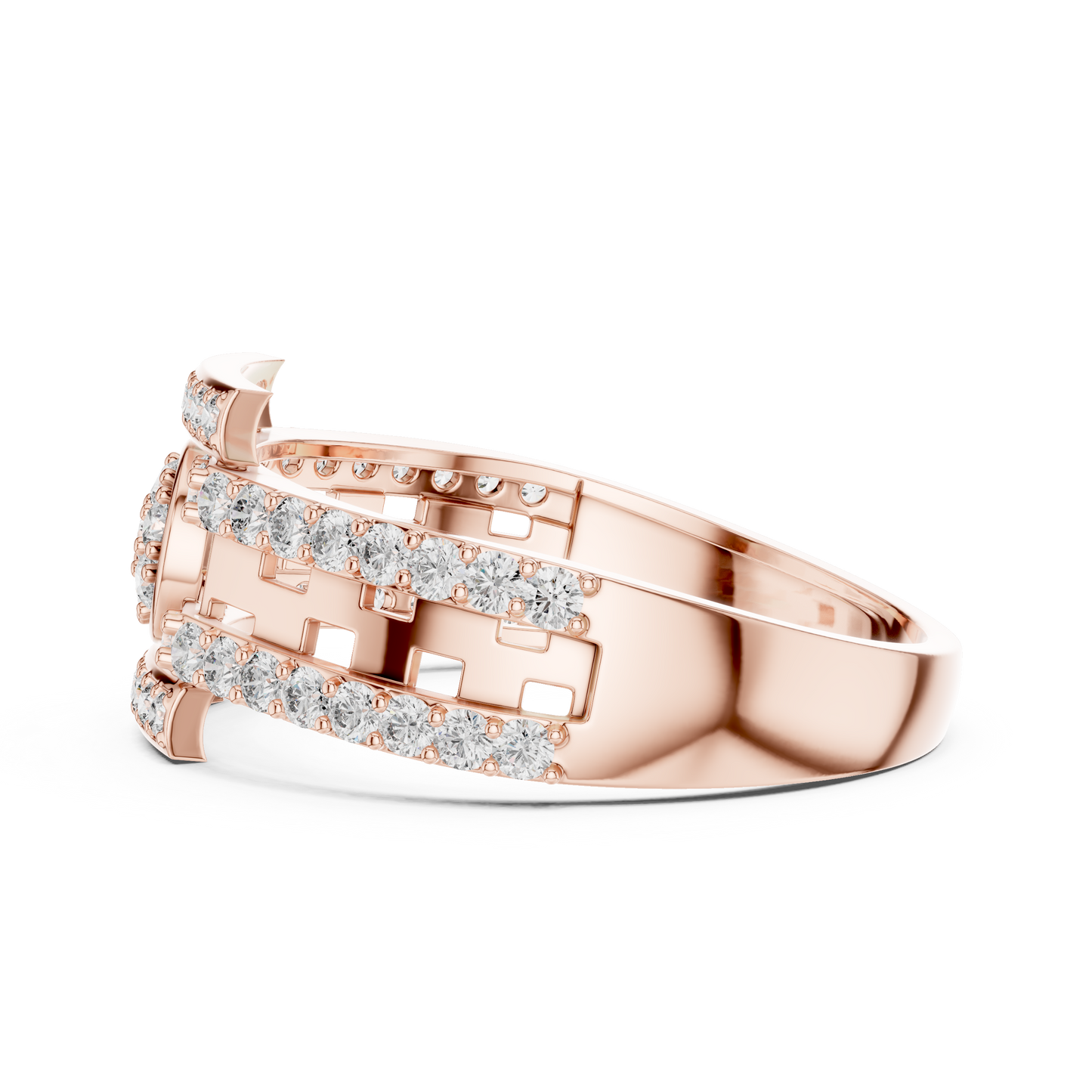 Round Lab Grown Diamond Medallion Ring in 14k White Gold