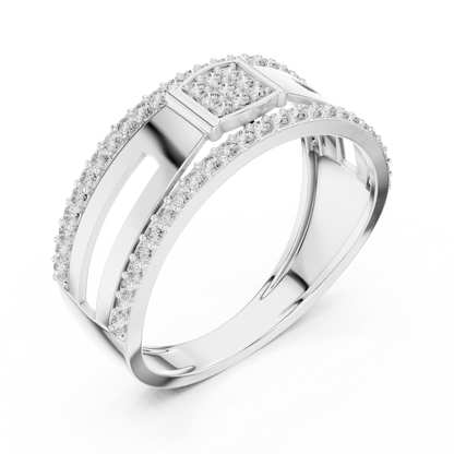 Round Geometric Open Shank Lab Grown Diamond Ring