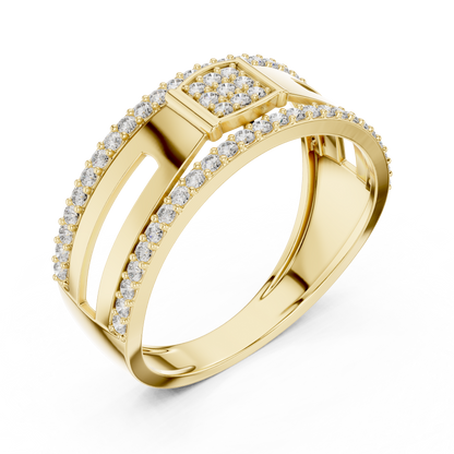 Round Geometric Open Shank Lab Grown Diamond Ring