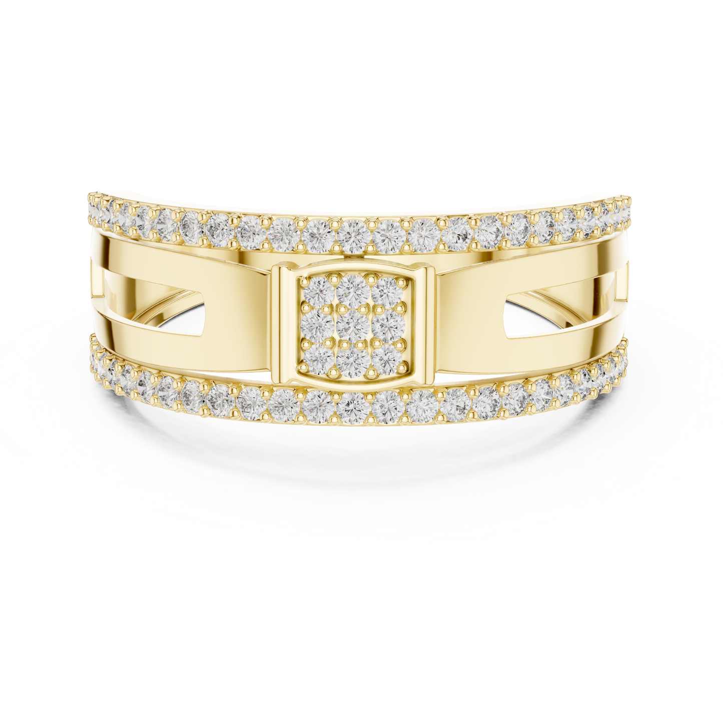 Round Geometric Open Shank Lab Grown Diamond Ring