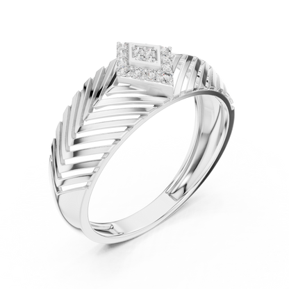 Art Deco Lab Grown Diamond Engagement Ring in White Gold