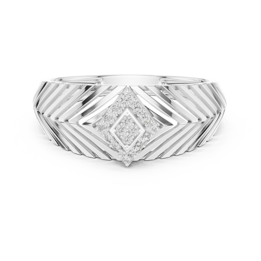 Art Deco Lab Grown Diamond Engagement Ring in White Gold
