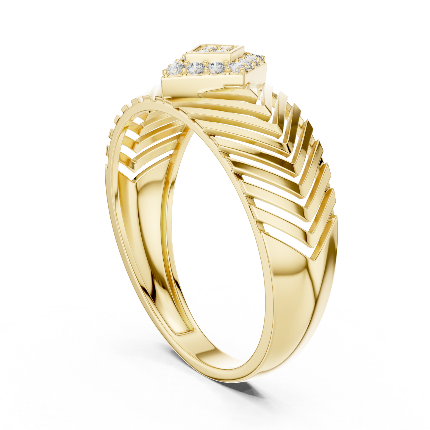Art Deco Lab Grown Diamond Engagement Ring in White Gold