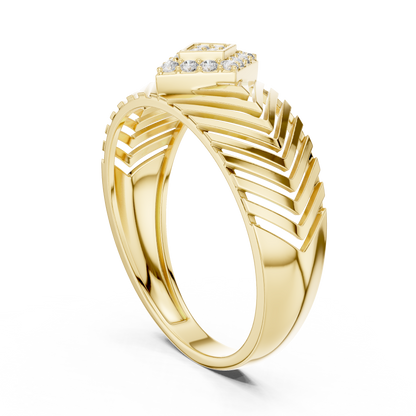 Art Deco Lab Grown Diamond Engagement Ring in White Gold