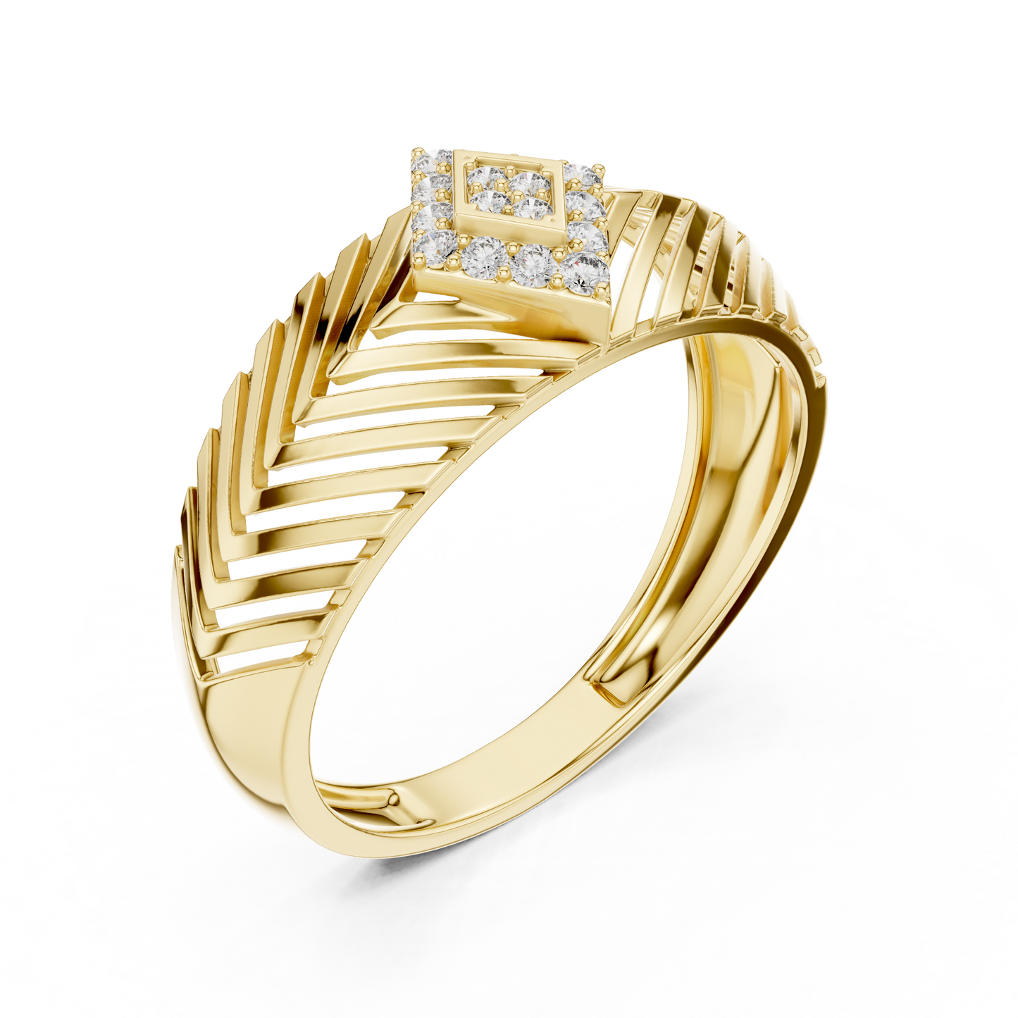 Art Deco Lab Grown Diamond Engagement Ring in White Gold