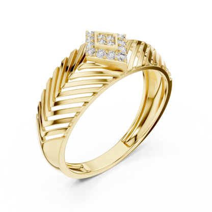 Art Deco Lab Grown Diamond Engagement Ring in White Gold