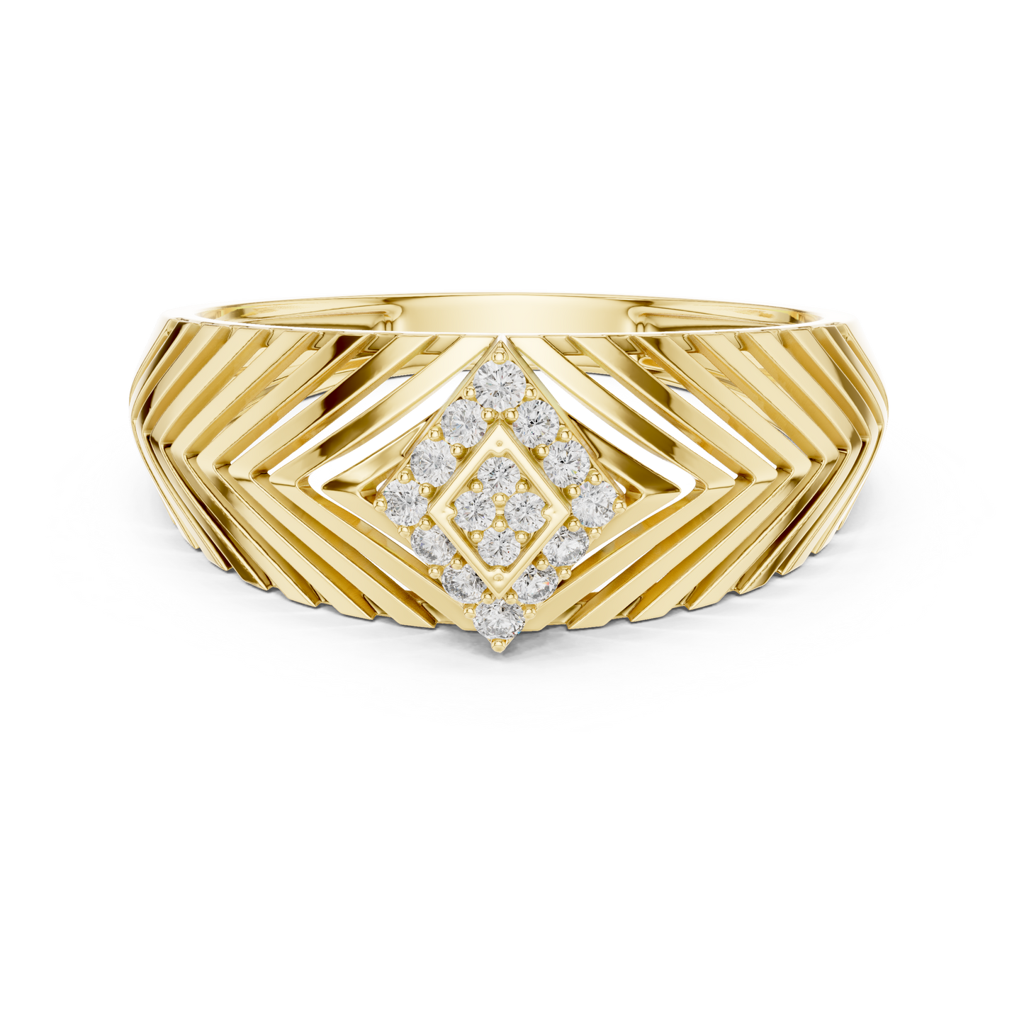 Art Deco Lab Grown Diamond Engagement Ring in White Gold