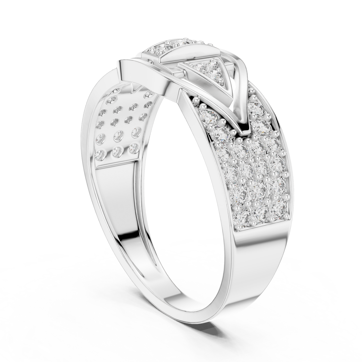 Unique Vertical Bar Lab Grown Diamond Gold Ring