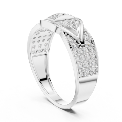 Unique Vertical Bar Lab Grown Diamond Gold Ring