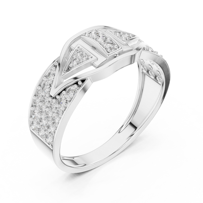 Unique Vertical Bar Lab Grown Diamond Gold Ring