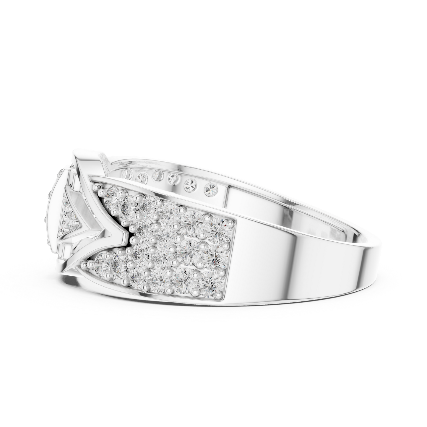 Unique Vertical Bar Lab Grown Diamond Gold Ring