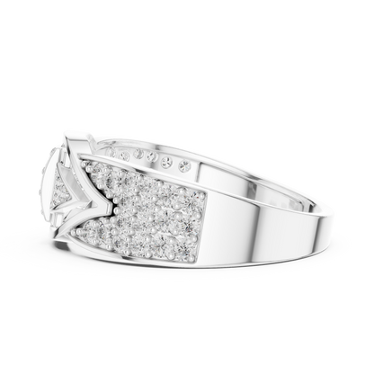 Unique Vertical Bar Lab Grown Diamond Gold Ring