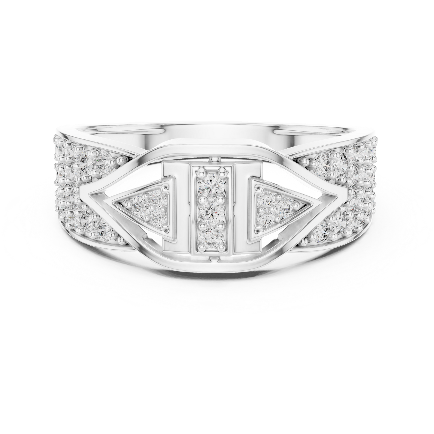 Unique Vertical Bar Lab Grown Diamond Gold Ring