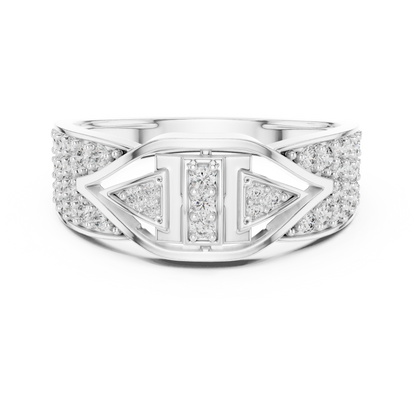 Unique Vertical Bar Lab Grown Diamond Gold Ring