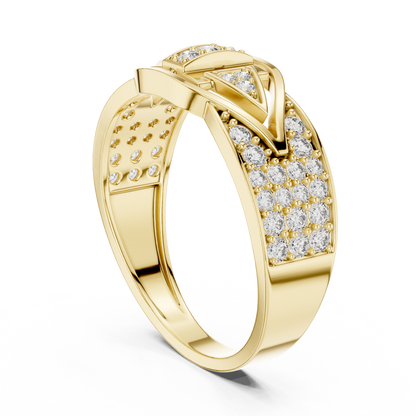 Unique Vertical Bar Lab Grown Diamond Gold Ring